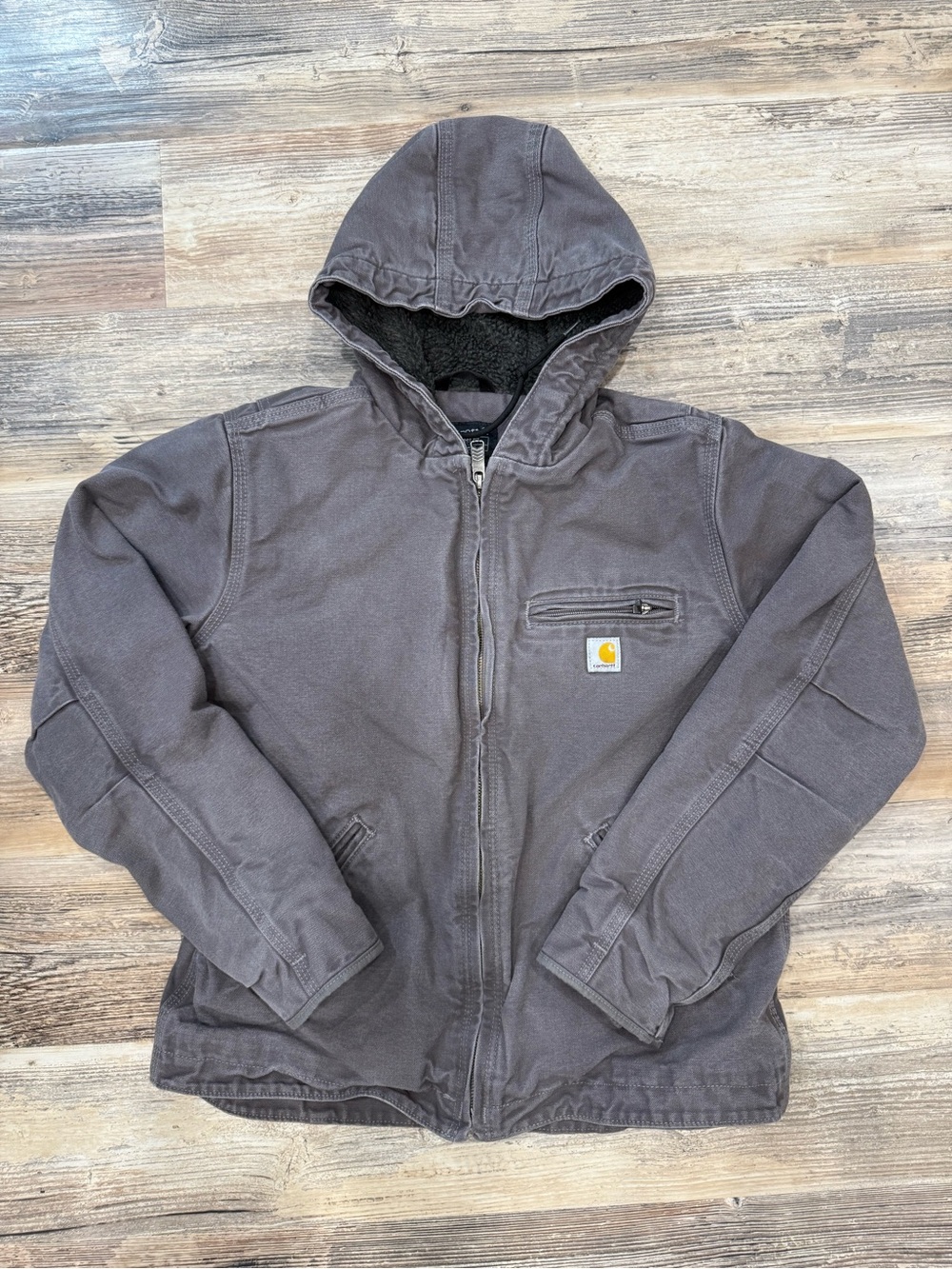 Carhartt WOMEN'S ICONIC WASHED DUCK SIERRA JACKET - Small Taupe Gray